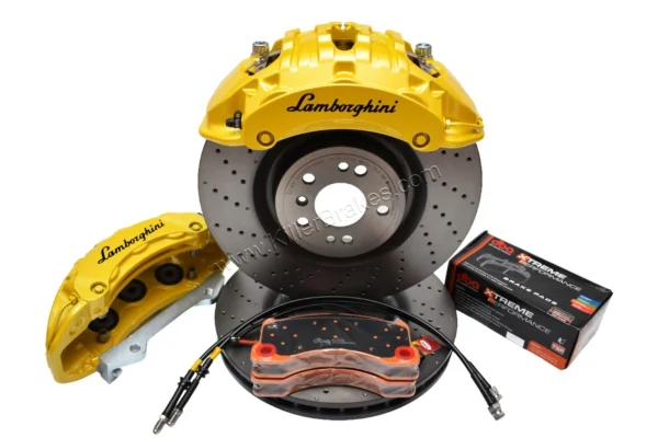 Front Brembo 6pot Brake Kit 375x36mm Brembo Drilled Brake Discs DBA Xtreme Brake pads