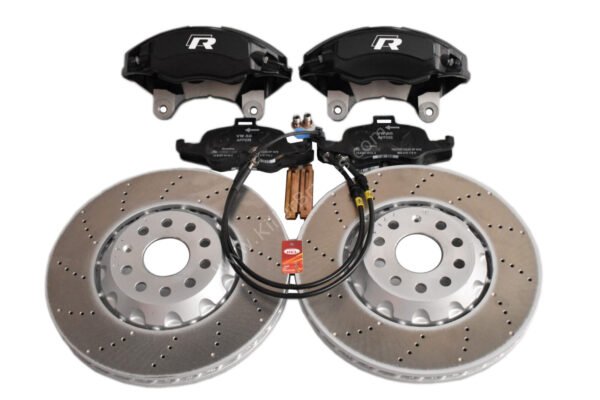 Audi TTS 8S 4Pot Brake kit Upgrade DBA 42830S T3 Slotted brake discs NEW Golf 7R Golf 6 R20 4Pot Brake kit Upgrade ClubSport Audi TTS 8S NEW Black