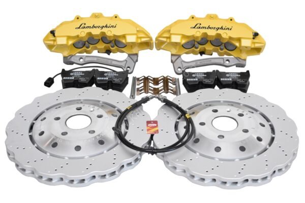 Audi RS Full Big brake upgrade Brembo 8Pot Calipers 365mm Wave Brake discs Brand NEW Yellow Lamborghini