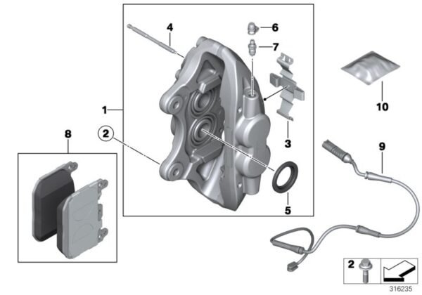 BMW Front HB765B.664 Hawk Performance HPS 5.0 Brake Pads 4pot Brembo Calipers New