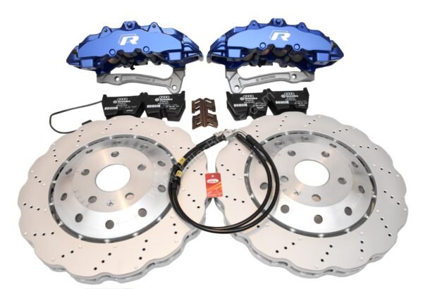 Audi RS Full Big brake upgrade Brembo 8Pot Calipers 365mm Wave Brake discs Brand NEW Lapiz Blue