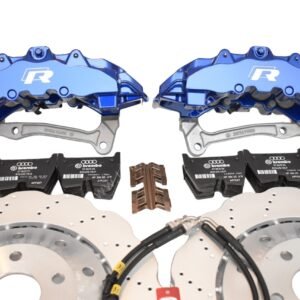 Audi RS Full Big brake upgrade Brembo 8Pot Calipers 365mm Wave Brake discs Brand NEW Lapiz Blue