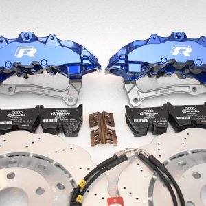 Audi RS Full Big brake upgrade Brembo 8Pot Calipers 365mm Wave Brake discs Brand NEW Lapiz Blue