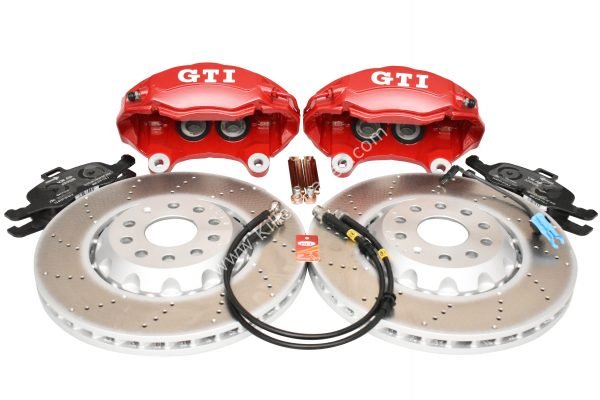 Golf 5 6 7 Gti 4Pot Brake kit Upgrade ClubSport brake discs NEW Red