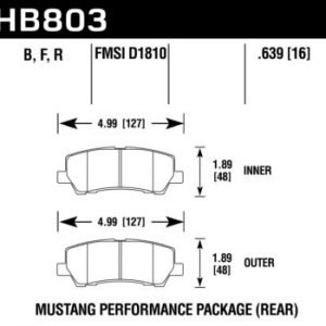 Rear Hawk Performance Brake Pads HB803B.639 Ford Mustang GT 5.0 HPS 5.0 New