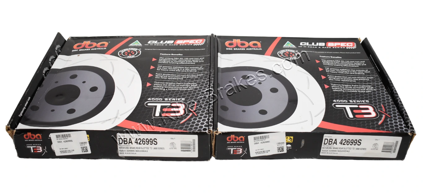 Rear Mercedes A45 AMG DBA42699S Brake Discs 330x22mm 4000 series T3 Slotted