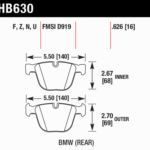 Rear BMW M3 E90 Hawk Performance Brake Pads HB630B.626 HPS 5.0