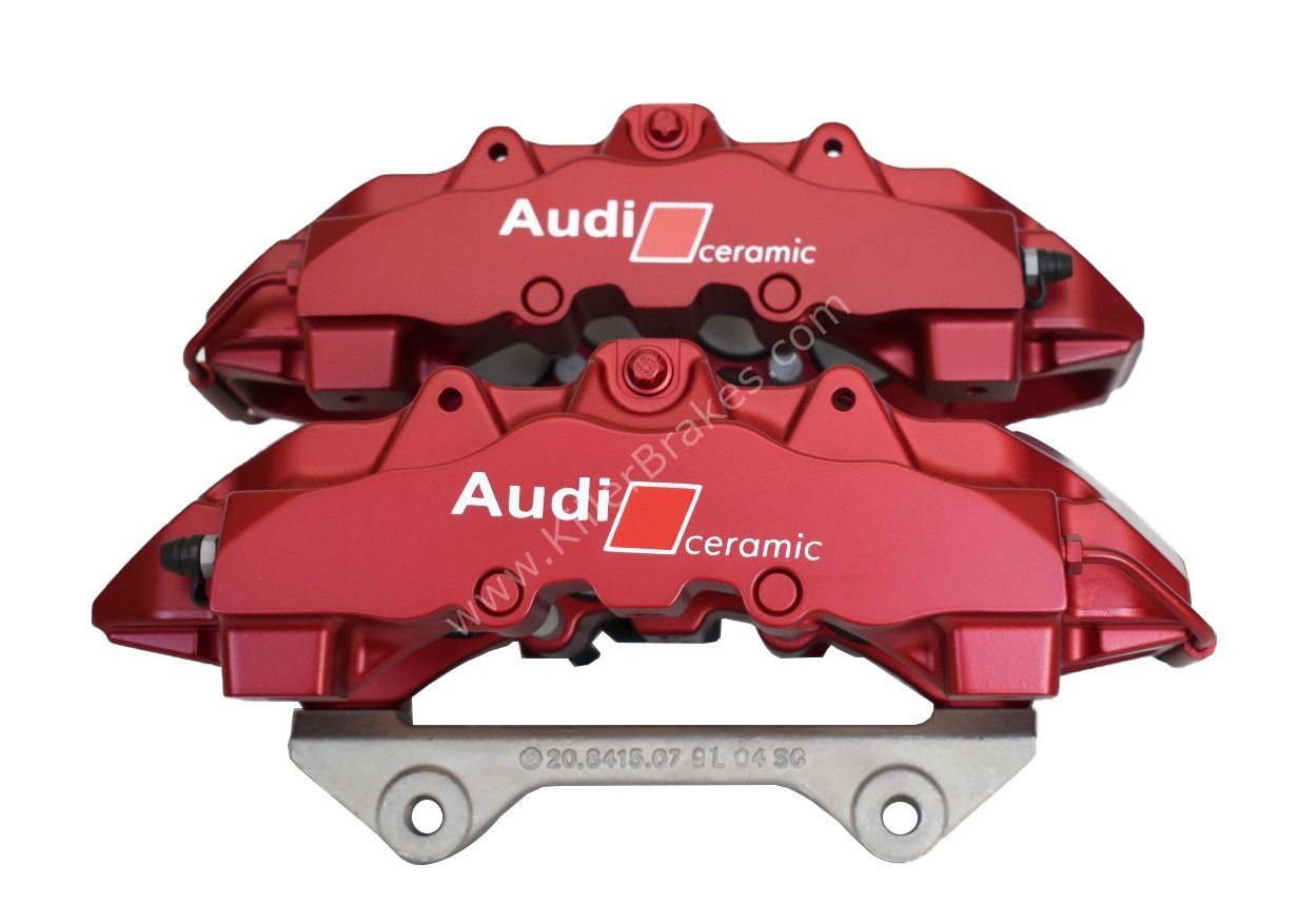 Front Audi Rs4 RS5 B8 R8 Brake Calipers 8T0615107 8T0615108 Brembo 8Pot Red anodized New