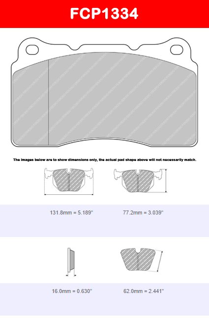 Ferodo Racing Front Brake Pads DS2500 FCP1334H New Audi TTRS 8J Rs3 8P