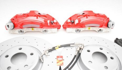 Audi A4 S4 A5 S5 B9 A6 C8 Front Brake Kit 6pot Akebono 350x34mm Red New