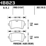 Audi Rs6 C7 Rs7 4G Rear HB823B.652 Hawk Performance HPS 5.0 Brake Pads