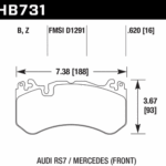 Audi Rs6 C7 Rs7 4G Front HB731B.620 Hawk Performance HPS 5.0 Brake Pads