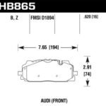 Audi S4 S5 B9 Rs4 Rs4 B9 Front HB865B.620 Hawk Performance HPS 5.0 Brake Pads