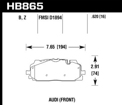 Audi S4 S5 B9 Rs4 Rs4 B9 Front HB865B.620 Hawk Performance HPS 5.0 Brake Pads