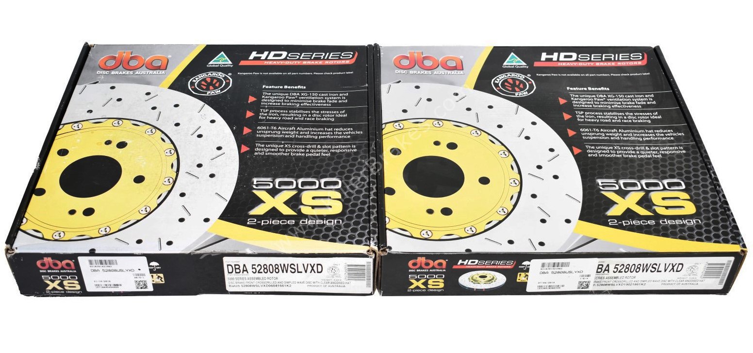 Front-DBA-52808WSLVXD-Brake-Discs-345x30mm-2-piece-5000-series-Drilled-New-2