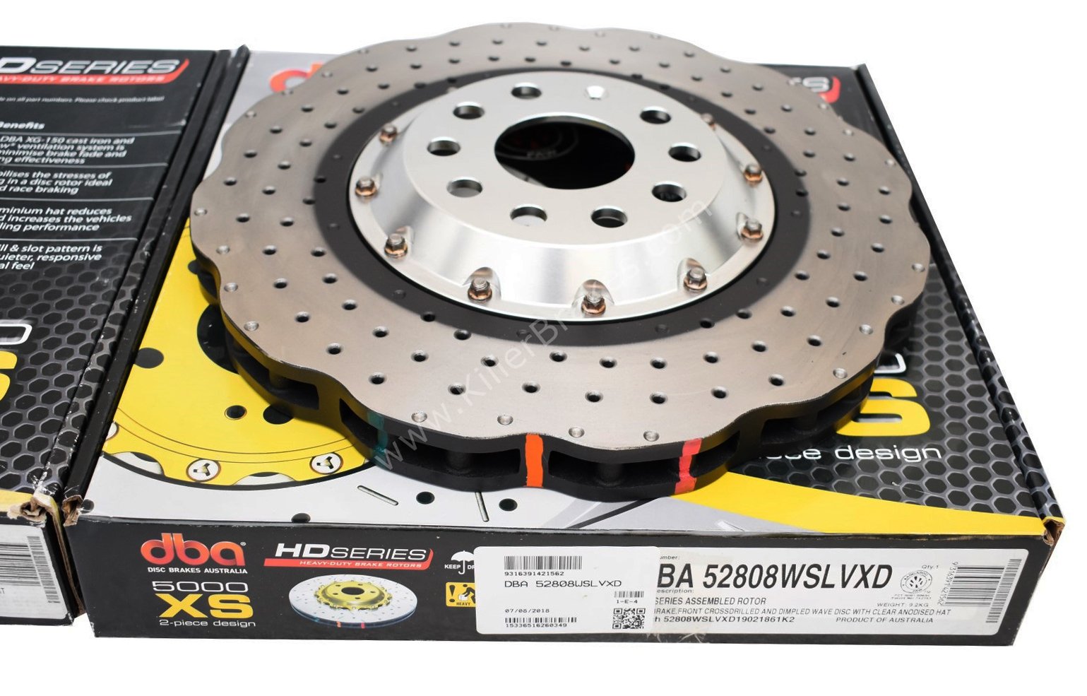 Front-DBA-52808WSLVXD-Brake-Discs-345x30mm-2-piece-5000-series-Drilled-New-4