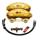 Performance Brake Kit Brembo 4pot DBA 345x30mm 2-piece Drilled Wave Brake Discs 4 Performance Brake Kit Brembo 4pot DBA 345x30mm 2-piece Drilled Wave Brake Discs Porsche Macan Brembo 4pot Calipers 95B615123F 95B615124F MQB Direct Upgrade with Lines NEW