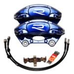 Performance Brake Kit Brembo 4pot DBA 345x30mm 2-piece Drilled Wave Brake Discs 2 Performance Brake Kit Brembo 4pot DBA 345x30mm 2-piece Drilled Wave Brake Discs Porsche Macan Brembo 4pot Calipers 95B615123F 95B615124F MQB Direct Upgrade with Lines NEW- 4