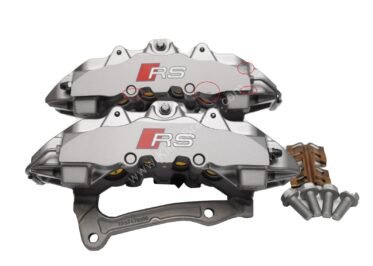 Front Audi TTRS 8S RS3 8v Ceramic Calipers 8v0615107E 8v0615108E Brembo 8pot NEW with storage signs