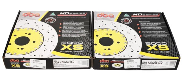 Audi TTRS 8S Brake Discs DBA 53912SLVXD 370x34mm 5000 series Fully Assembled 2-Piece Cross Drilled Dimpled