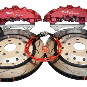 Audi RS Big Brake Upgrade Brembo 8Pot Calipers 370x32mm Round Slotted 2-piece DBA 52842SLVS Brake discs