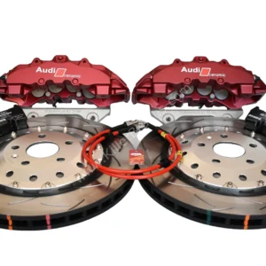 Audi RS Big Brake Upgrade Brembo 8Pot Calipers 370x32mm Round Slotted 2-piece DBA 52842SLVS Brake discs