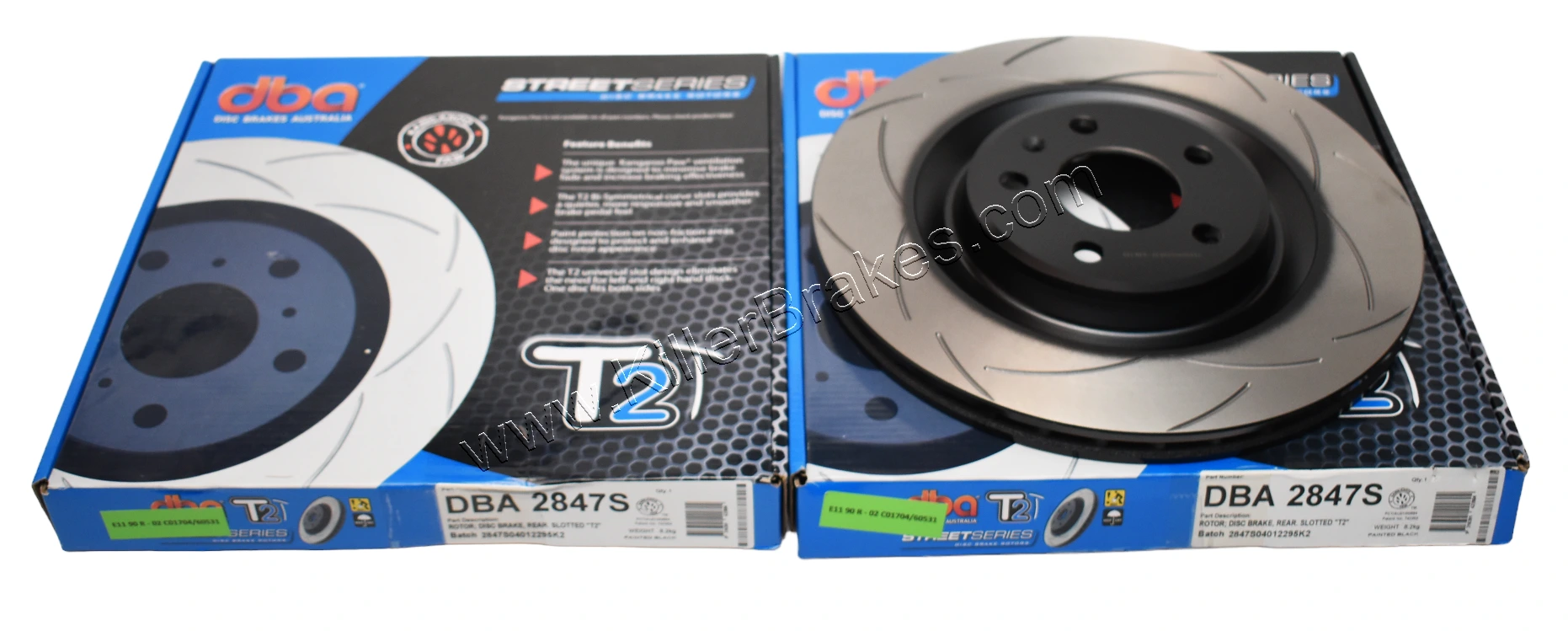 Rear Audi S4 S5 B8 B9 DBA2847S Brake Discs 330x22mm Street T2 Slotted New