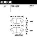 Rear Hawk Performance HB866B.652 Brake Pads HPS 5.0 Audi Rs4 Rs5 B9 S4 S5 B9 A6 C8