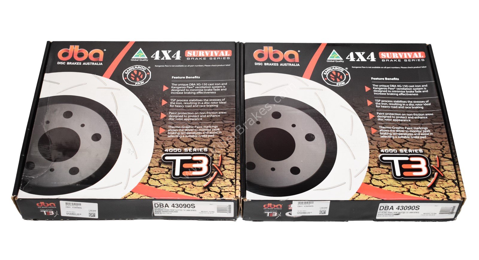 Front DBA43090S Brake Discs Slotted T3 Range Rover Sport 380x34mm