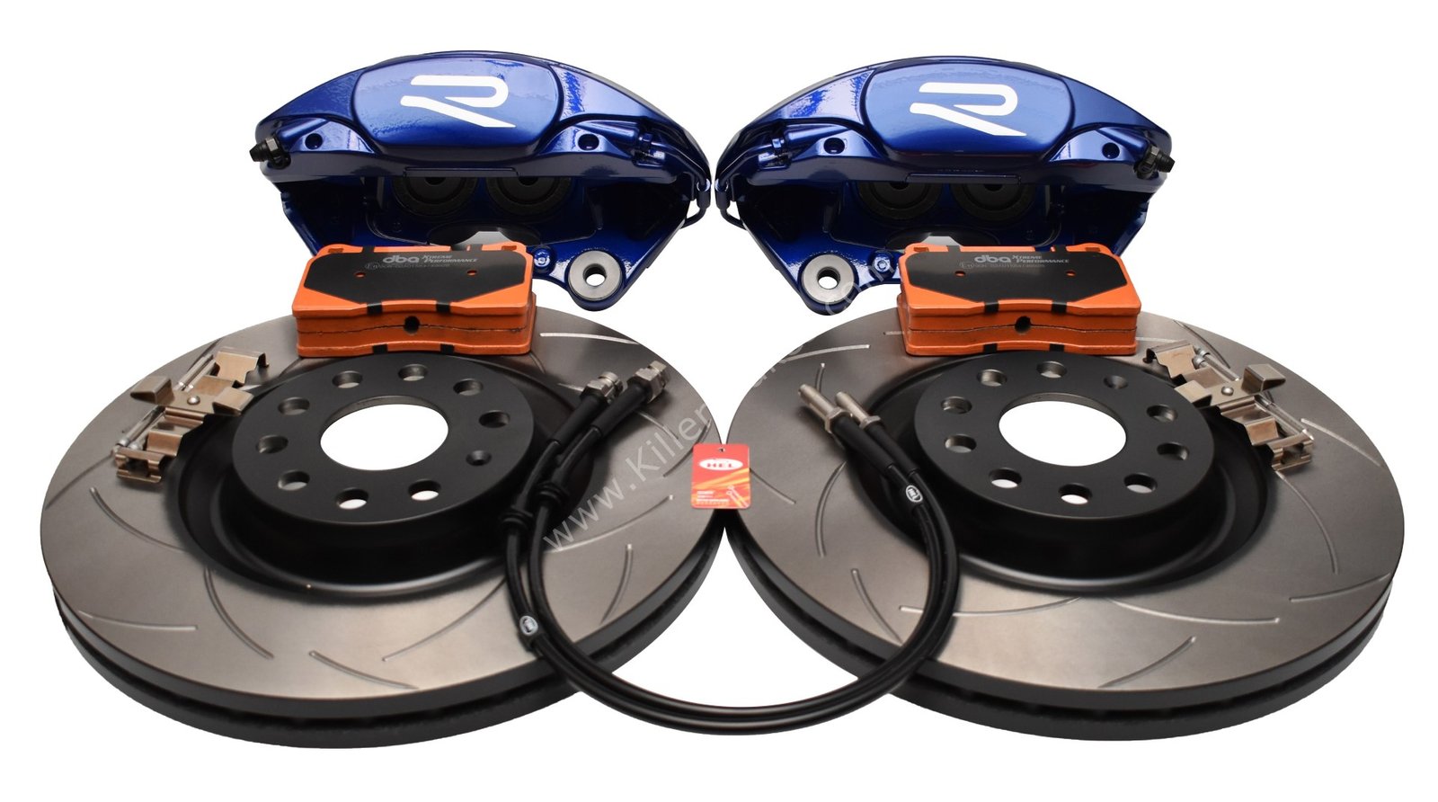 MQB Brake Kit Porsche Macan Brembo 4pot DBA 345x30mm Slotted discs NEW with color/logo options