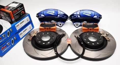 MQB Brake Kit Porsche Macan Brembo 4pot DBA 345x30mm Slotted discs NEW with color/logo options