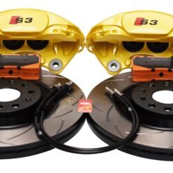 MQB Brake Kit Porsche Macan Brembo 4pot DBA 345x30mm Slotted discs NEW with color/logo options