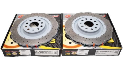 Front DBA 42830WSLVXD Wave Brake Discs 340x30mm 4000 series T3 Drilled New