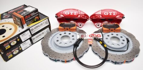 MQB Brake Kit Porsche Macan Brembo 4pot DBA 345x30mm Drilled Wave Brake Discs NEW with color logo options