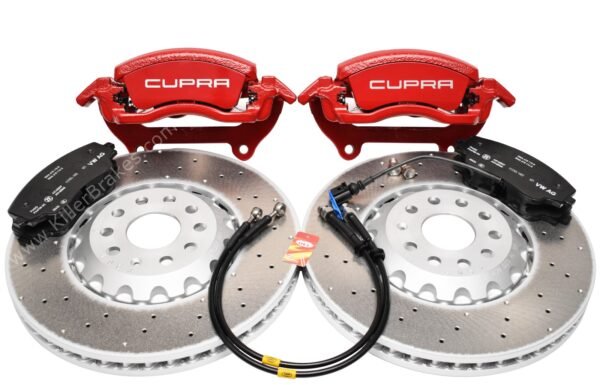 Front Golf 8R Audi S3 8Y 2piston Brake Kit 357x34mm 8Y0615123A 8Y0615124A 5WA615301A Red New