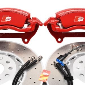 Front Golf 8R Audi S3 8Y 2piston Brake Kit 357x34mm 8Y0615123A 8Y0615124A 5WA615301A Red New