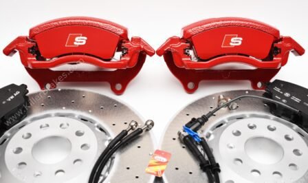 Front Golf 8R Audi S3 8Y 2piston Brake Kit 357x34mm 8Y0615123A 8Y0615124A 5WA615301A Red New