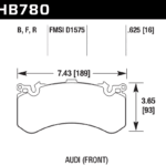 Front Hawk Performance HB780B.625 Brake Pads HPS 5.0 Audi S6 S7 4G