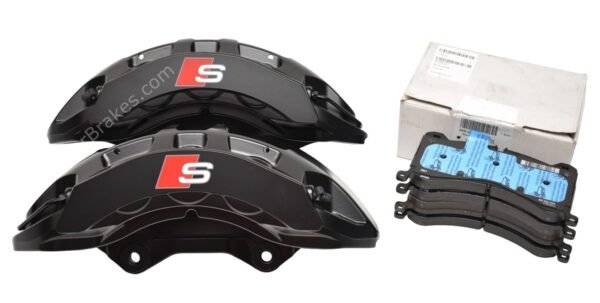 Front Audi E-Tron Brembo 6pot Calipers 400x38mm 4KE615107F 4KE615108F Black A4 S4 A5 S5 Rs4 Rs5 B9 A6 C8 New