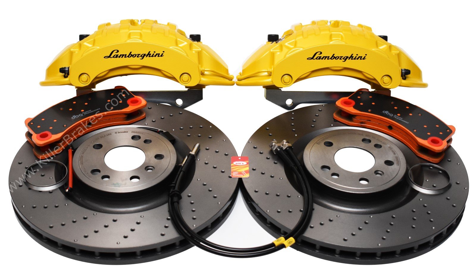 Front Brembo 6pot Brake Kit 375x36mm Brembo Drilled Brake Discs DBA Xtreme Brake pads