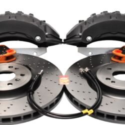 Front Brembo 6pot Brake Kit 375x36mm Brembo Drilled Brake Discs DBA Xtreme Brake pads