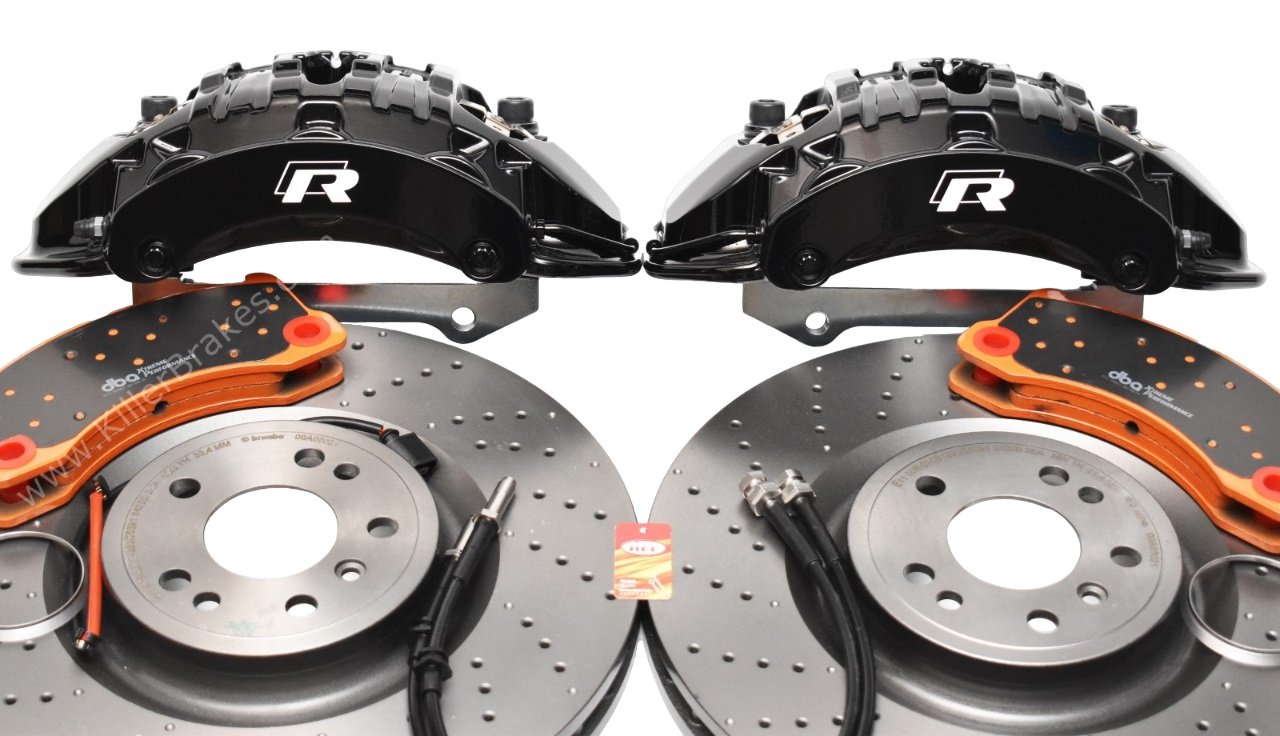 Front Brembo 6pot Brake Kit 375x36mm Brembo Drilled Brake Discs DBA Xtreme Brake pads