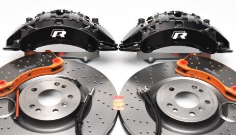 Front Brembo 6pot Brake Kit 375x36mm Brembo Drilled Brake Discs DBA Xtreme Brake pads