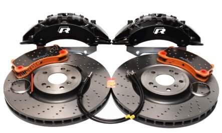 Front Brembo 6pot Brake Kit 375x36mm Brembo Drilled Brake Discs DBA Xtreme Brake pads