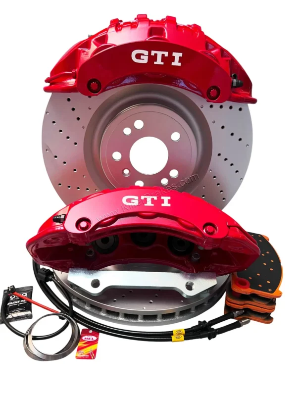 Front Brembo 6pot Brake Kit 375x36mm DBA3692OEX Drilled Brake Discs DBA Xtreme Brake pads