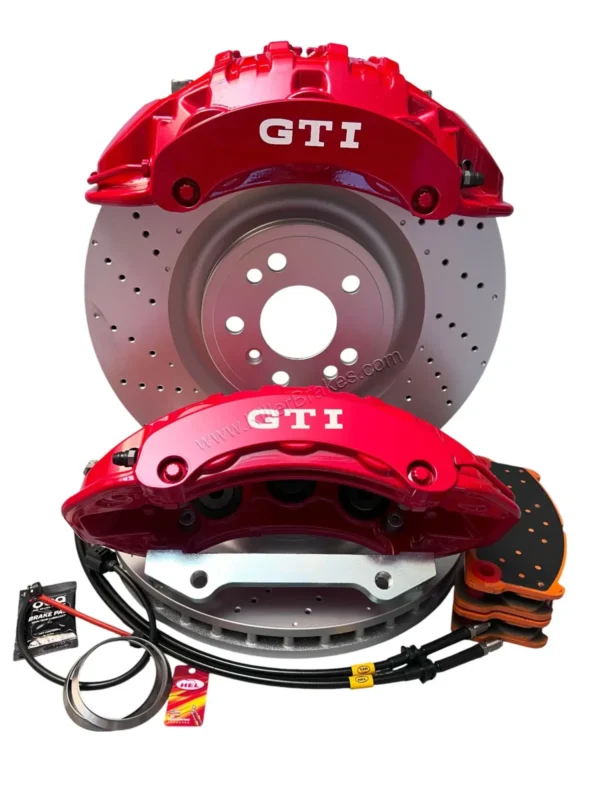 Front Brembo 6pot Brake Kit 375x36mm DBA3692OEX Drilled Brake Discs DBA Xtreme Brake pads
