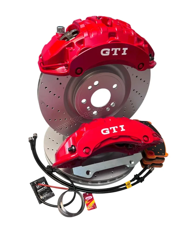 Front Brembo 6pot Brake Kit 375x36mm DBA3692OEX Drilled Brake Discs DBA Xtreme Brake pads