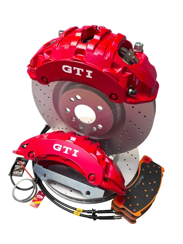 Front Brembo 6pot Brake Kit 375x36mm DBA3692OEX Drilled Brake Discs DBA Xtreme Brake pads