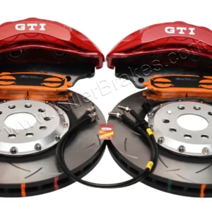 Akebono 6pot Brake Kit 357x34mm 8W0615105EE 8W0615106EE DBA53927SLVS Red