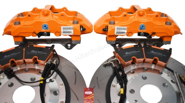 Audi RS Big Brake Upgrade Brembo 8Pot Calipers DBA 370x32mm 52842SLVS Brake discs Orange Lamborghini